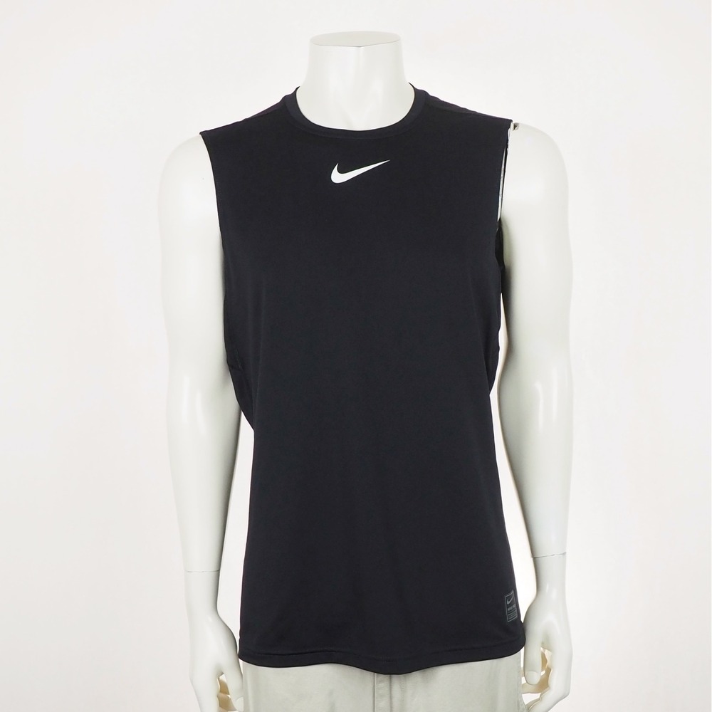 Nike Pro Fitted Sleeveless Training Tee Shirt Mens Large Black Dri-Fit Workout
